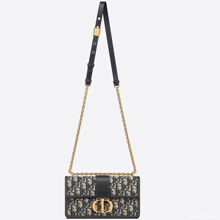 Cheap Oblique With Dior Chain Montaigne Canvas Motif 30 Blue East-West Bag 0420 Luxury